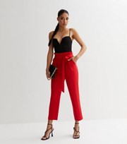 New Look Red Paperbag Trousers
